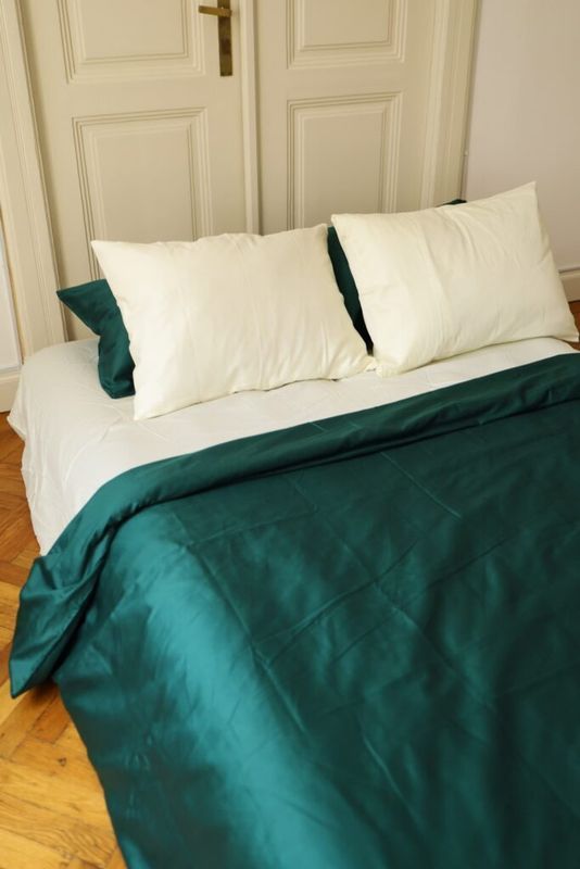 Постельное белье Bedclozzzes сатин emarald + milk (№59+3) семейный