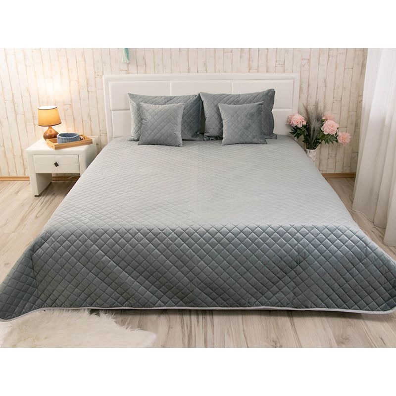 Подушка Руно декоративная двухсторонняя &ldquo;Velour&rdquo; Dark grey ромб 40x40 см