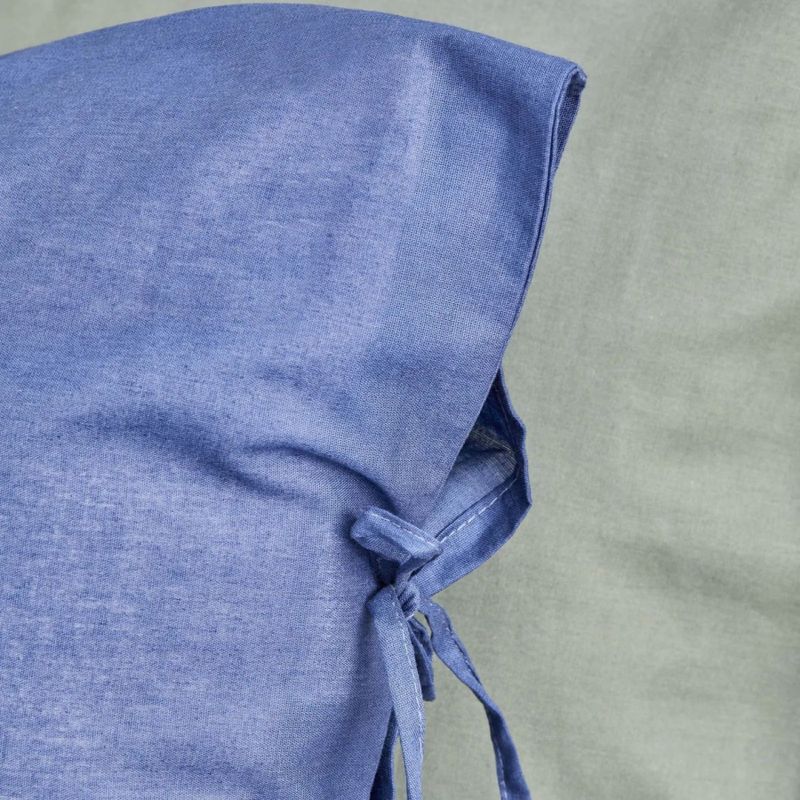 Постельное белье Karaca Home Basic gri-indigo хлопок серый-индиго евро