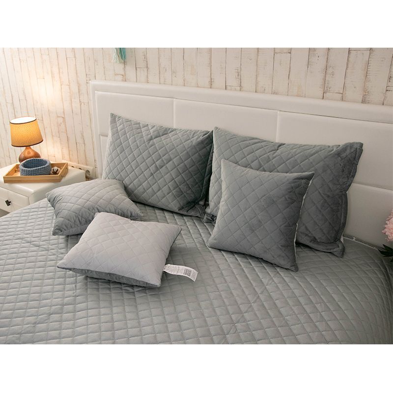 Подушка Руно декоративная двухсторонняя &ldquo;Velour&rdquo; Dark grey ромб 40x40 см