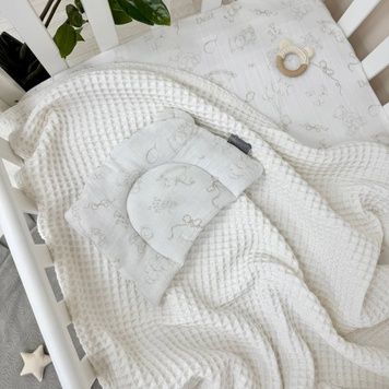 Подушка Маленька Соня з вушками "Baby Dear" муслін бежевий 20x26 см