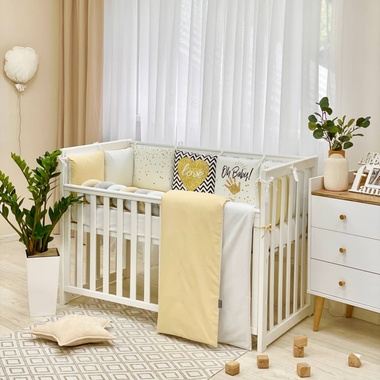 Комплект постільної білизни Маленька Соня Арт Дизайн "Oh Baby" гірчичний для новонароджених