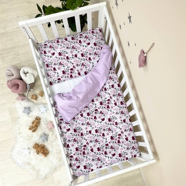 Комплект постельного белья Маленькая Соня Baby Mix Лиловые цветы для новорожденных