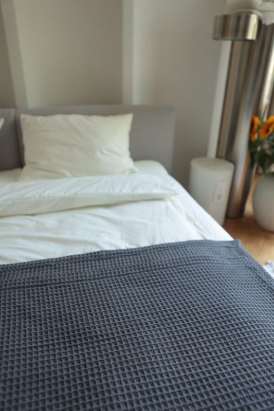Бавовняне покривало Bedclozzzes &ldquo;грецька вафля&rdquo; графітове 220x240 см