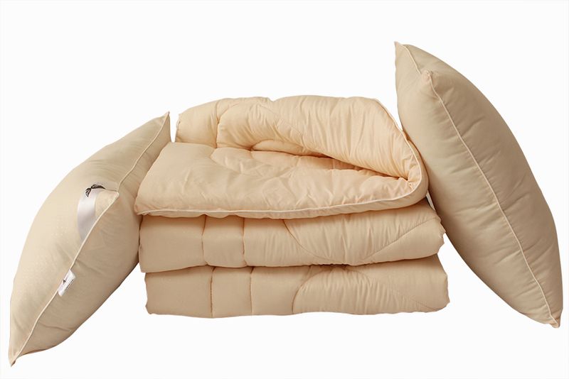 Комплект одеяло TAG лебяжий пух Pudra и 2 подушки 70х70 145x215 см