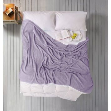 Простирадло махрове Iris Home Wisteria бузковий 190х220 см