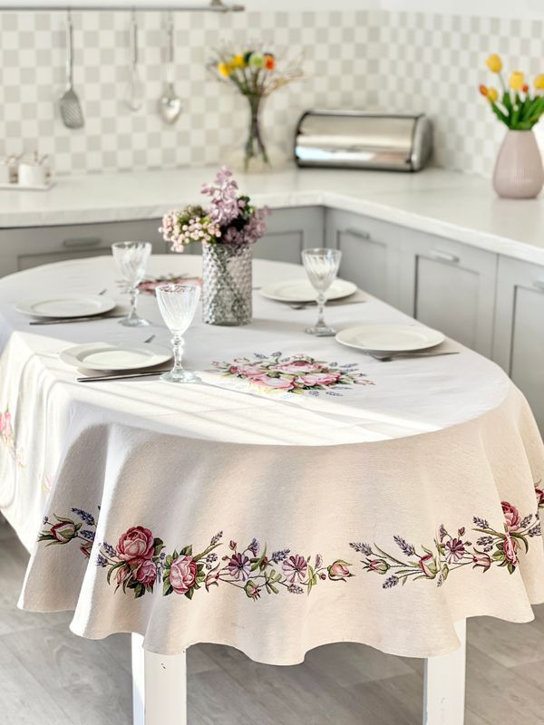 Скатертина гобеленова овальна OVAL1221 Limaso 160x250 см