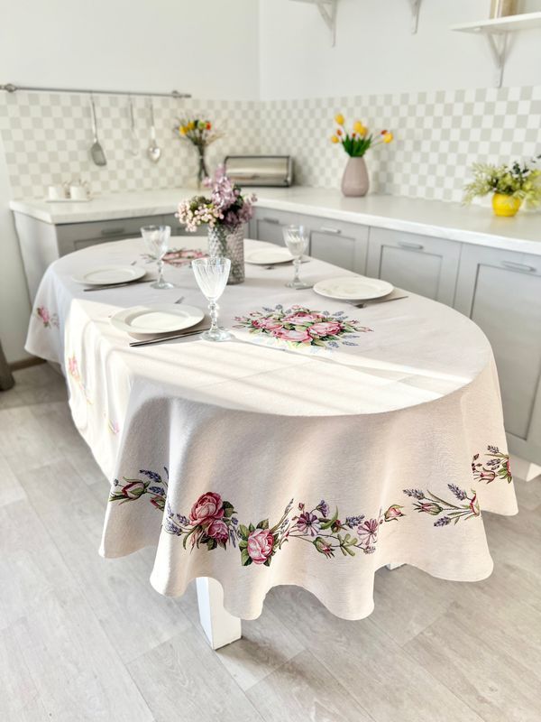Скатертина гобеленова овальна OVAL1221 Limaso 160x250 см