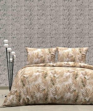 Постільна білизна бязь LORINE beige monstera євро