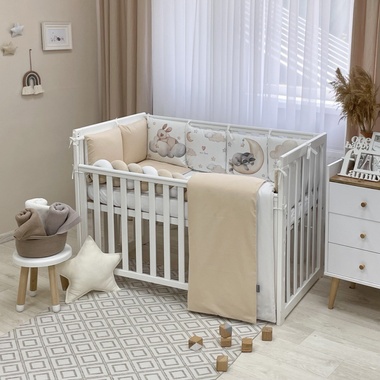 Комплект постельного белья Маленькая Соня Арт Дизайн "Енотик" бежевый для новорожденных