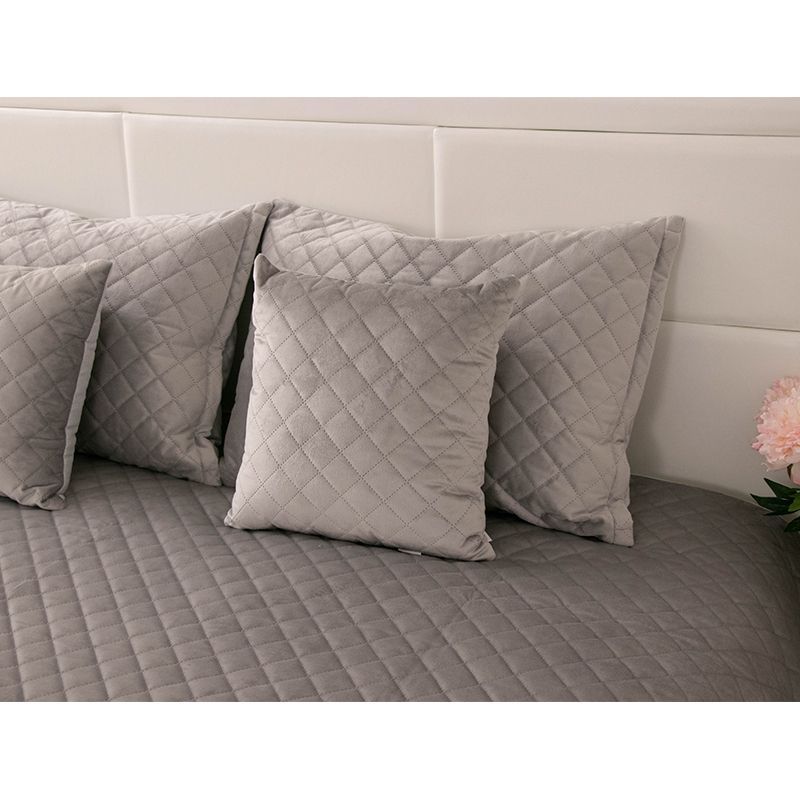 Подушка Руно декоративная двухсторонняя &ldquo;Velour&rdquo; Grey ромб 40x40 см