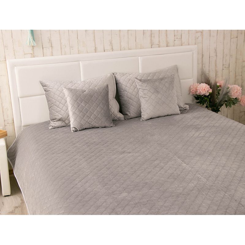 Подушка Руно декоративная двухсторонняя &ldquo;Velour&rdquo; Grey ромб 40x40 см