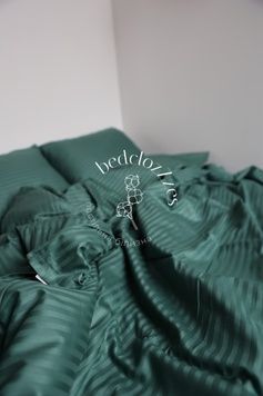 Постільна білизна Bedclozzzes страйп сатин хвоя №30 полуторний