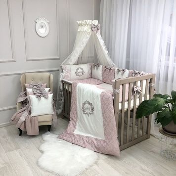 Комплект постельного белья Маленькая Соня Elegance пыльная роза для новорожденного