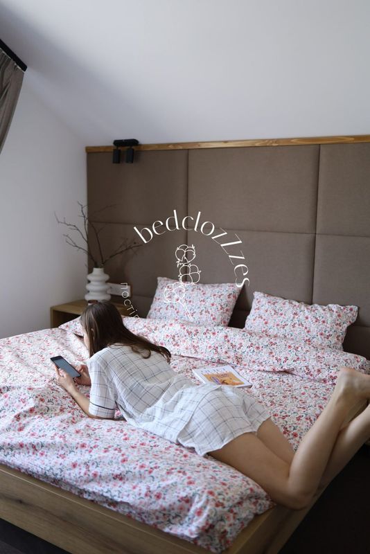 Постельное белье Bedclozzzes жатый хлопок цветочный принт евро