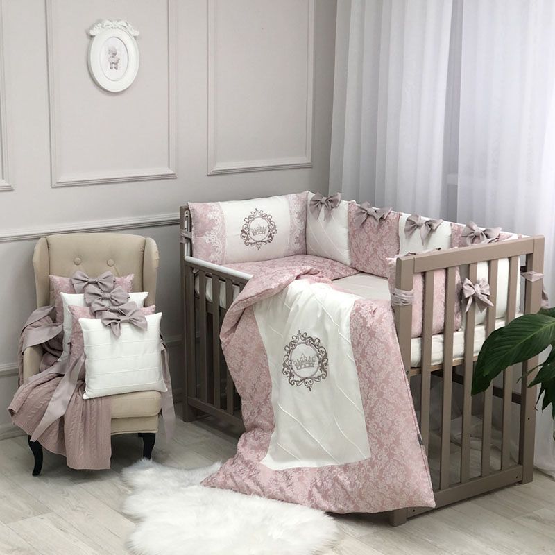 Комплект постельного белья Маленькая Соня Elegance пыльная роза для новорожденного