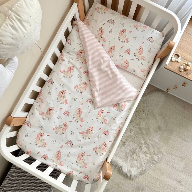 Комплект постільної білизни Маленька Соня Baby Mix Єдиноріжки для новонародженого