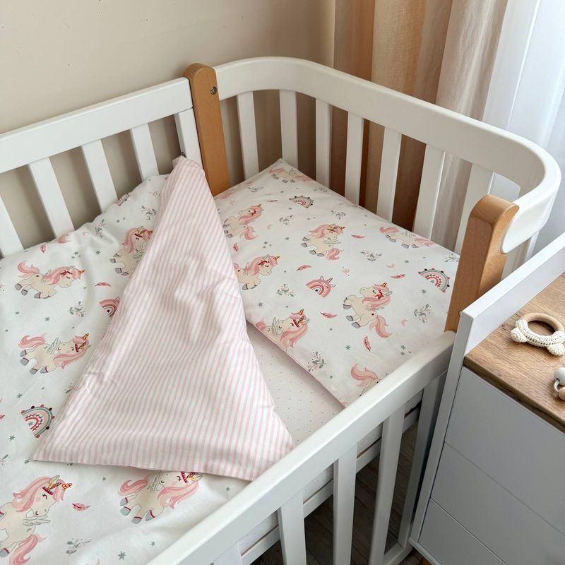 Комплект постільної білизни Маленька Соня Baby Mix Єдиноріжки для новонародженого