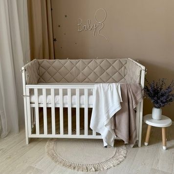Бортик стьобаний Маленька Соня "Baby Dream" на 3 сторони поплін капучино 2,4 м