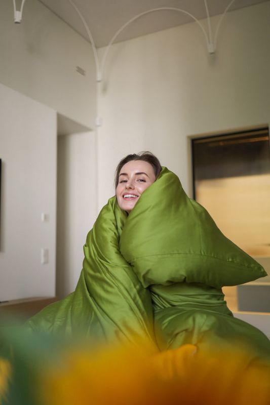 Постільна білизна Bedclozzzes сатин milk+matcha (№3+53) двоспальний