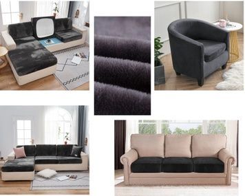 Чохли на диванні подушки сидіння Homytex Темно-сірий 100*120 (50/70)+20см.