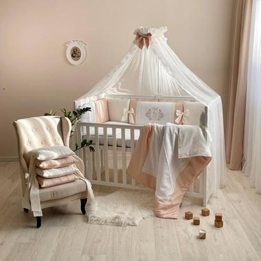 Комплект постельного белья Маленькая Соня Royal крем для новорожденных